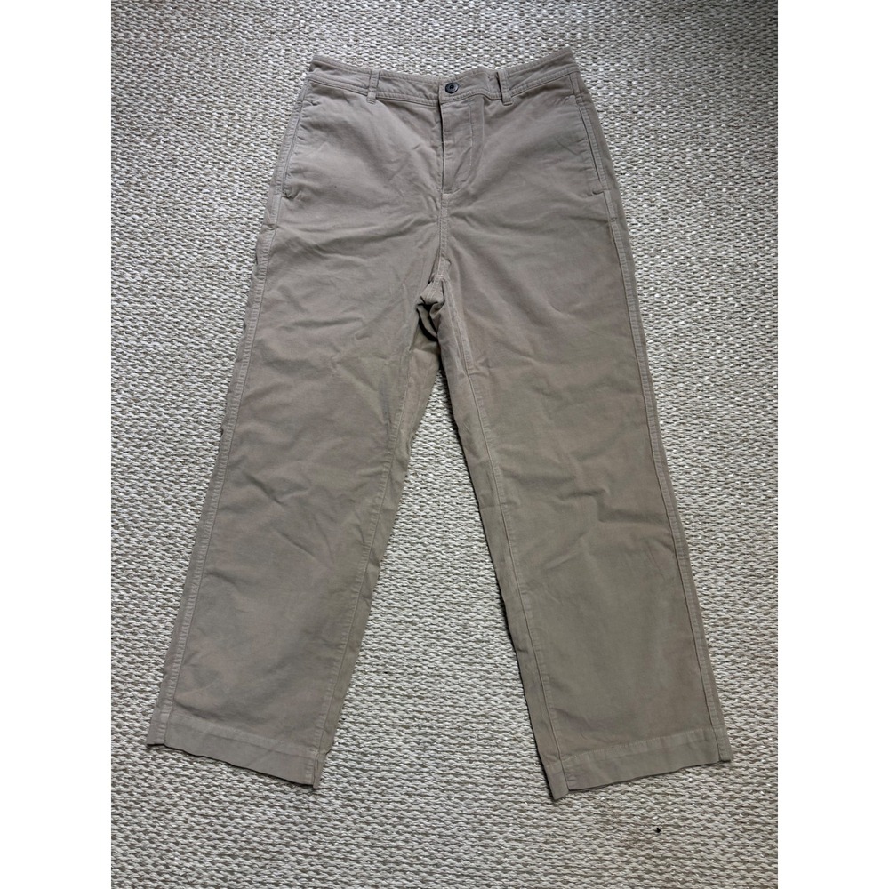 Carve Designs Women Tan Corduroy Wide Leg Pants High Rise Khaki Size 10